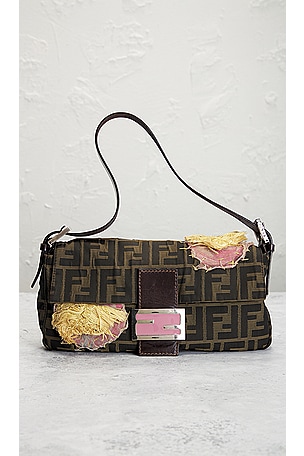 FWRD Renew Fendi Zucca Mama Baguette Shoulder Bag in Brown
