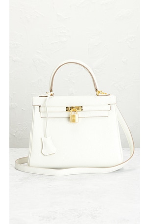 FWRD Renew Hermes Togo Kelly 25 Handbag in White