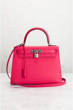 FWRD Renew Hermes Epsom Kelly 25 Handbag in Pink