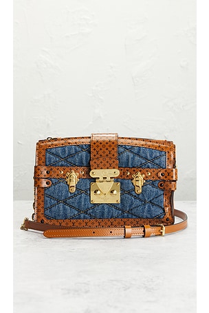 FWRD Renew Louis Vuitton Malletage Trunk Clutch in Denim-Medium