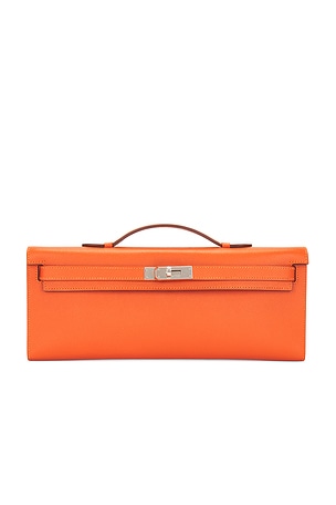 Hermes Feu Veau Epsom Kelly Pochette HandbagFWRD Renew$14,000PRE-OWNED