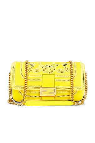 Fendi Embroidered Leather Shoulder Bag FWRD Renew