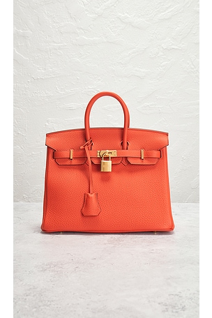 FWRD Renew Hermes Togo Birkin 25 Handbag in Orange