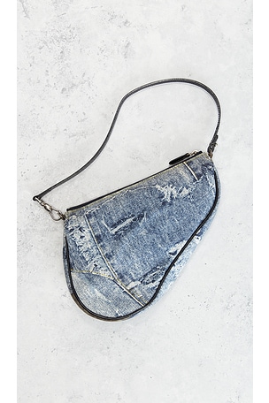FWRD Renew Dior Denim Saddle Bag in Denim-Light