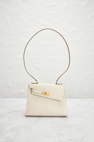 FWRD Renew Hermes Epsom Kelly En Desordre 20 Handbag in Craie