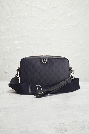 FWRD Renew Gucci GG Supreme Ophidia Shoulder Bag in Navy