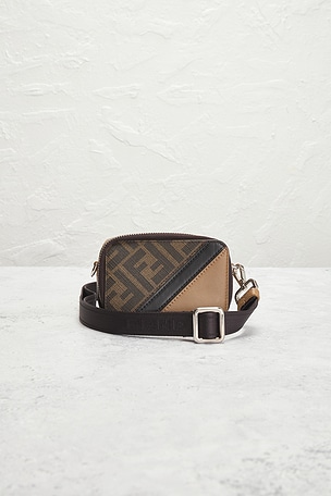 FWRD Renew Fendi Zucca Shoulder Bag in Brown