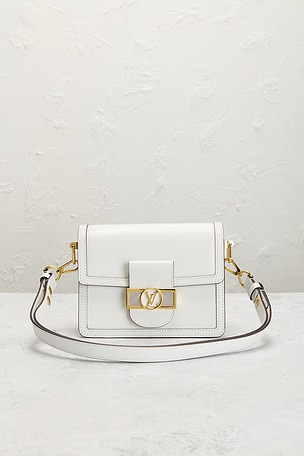 FWRD Renew Louis Vuitton Dauphine PM Shoulder Bag in White