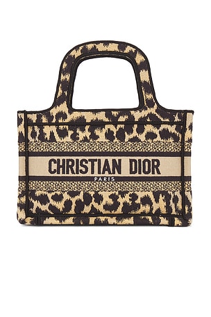 Dior Leopard Mini Book Tote Bag FWRD Renew