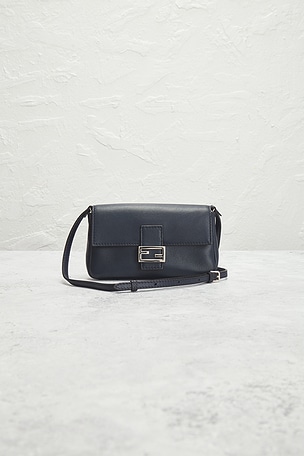 FWRD Renew Fendi Baguette Shoulder Bag in Navy