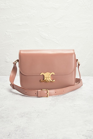 FWRD Renew Celine Classique Triomphe Shoulder Bag in Pink
