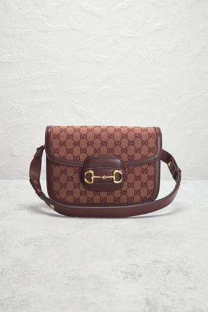 FWRD Renew Gucci Horsebit 1955 Shoulder Bag in Red