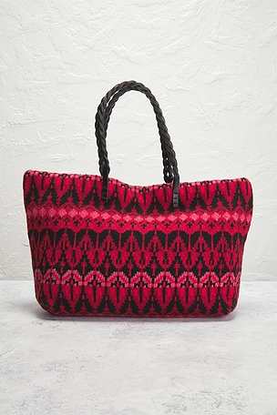 FWRD Renew Fendi Wool Tote Bag in Red