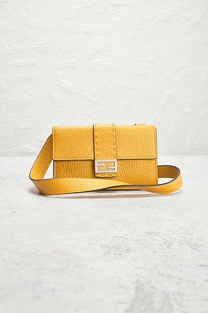 FWRD Renew Fendi Selleria Baguette Shoulder Bag in Tangerine