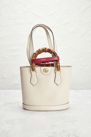 FWRD Renew Gucci Diana Tote Bag in White