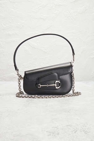 FWRD Renew Gucci x Billie Eilish Horsebit 1955 Shoulder Bag in Black