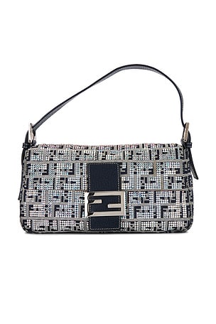 Fendi Zucchino Crystal Baguette Shoulder Bag FWRD Renew