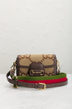 FWRD Renew Gucci Horsebit 1955 Shoulder Bag in Brown