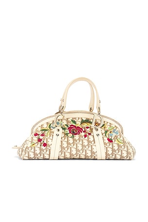 Dior Floral Embroidered Diorissimo Shoulder Bag FWRD Renew