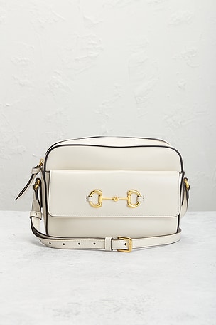 FWRD Renew Gucci Horsebit 1955 Shoulder Bag in White