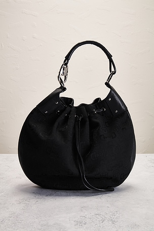 FWRD Renew Gucci Canvas Handbag in Black
