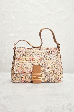 FWRD Renew Fendi Floral Mama Forever Shoulder Bag in Tan