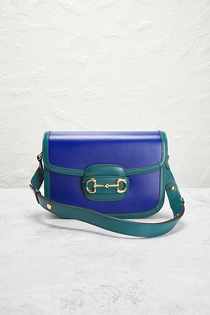 FWRD Renew Gucci Horsebit 1955 Shoulder Bag in Blue