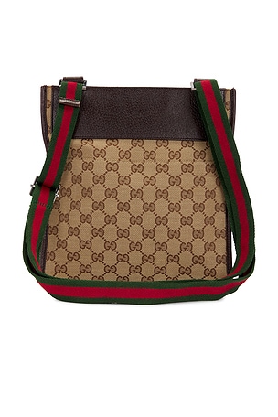 FWRD Renew Gucci GG Canvas Messenger Bag in Beige REVOLVE