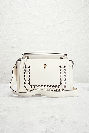 FWRD Renew Fendi Dotcom Shoulder Bag in White
