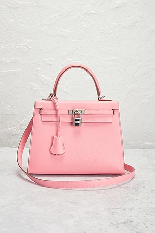 FWRD Renew Hermes Epsom Kelly 25 Handbag in Rose