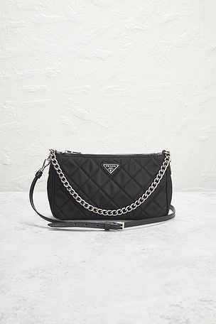 FWRD Renew Prada Tessuto Nylon Crossbody Bag in Black