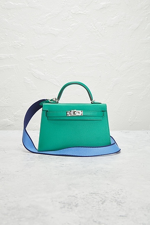 FWRD Renew Hermes Veau Epsom Kelly 20 Handbag in Green