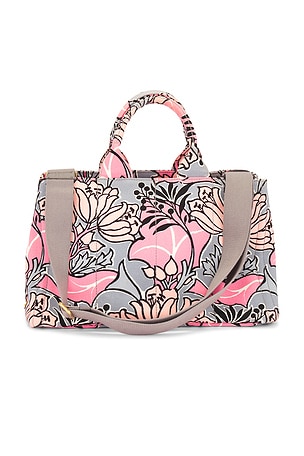 Prada Floral Canapa Tote Bag in Pink FWRD Renew