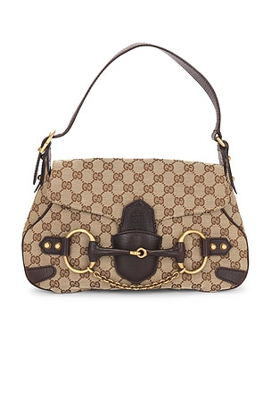 Gucci Horsebit GG Canvas Shoulder Bag FWRD Renew