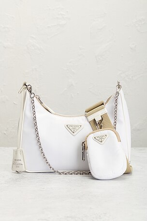 FWRD Renew Prada Re-Edition 2005 Re-Nylon Shoulder Bag in White