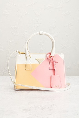 FWRD Renew Prada Saffiano Galleria Handbag in White