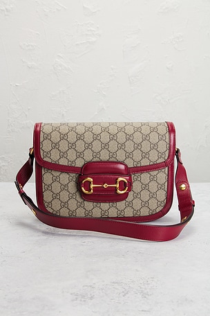 FWRD Renew Gucci Horsebit 1955 Shoulder Bag in Beige