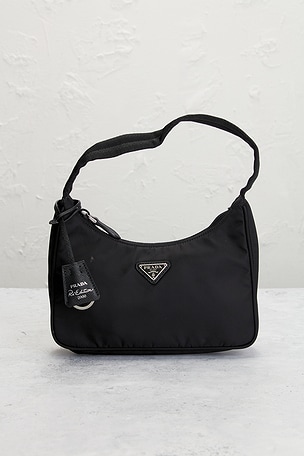 FWRD Renew Prada Re-Edition 2000 Re-Nylon Shoulder Bag in Black