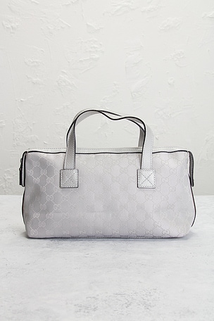 FWRD Renew Gucci East West Bowling Bag in Metallic Silver