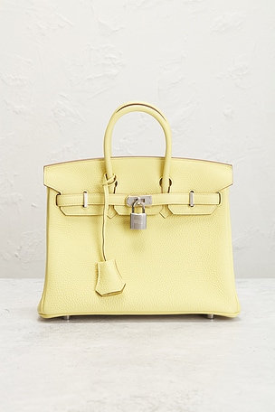 FWRD Renew Hermes Clemence Birkin 25 Handbag in Yellow