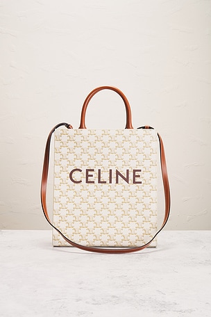 FWRD Renew Celine Vertical Cabas Tote Bag in Ivory