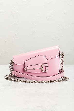 FWRD Renew Gucci x Billie Eilish Horsebit 1955 Shoulder Bag in Pink