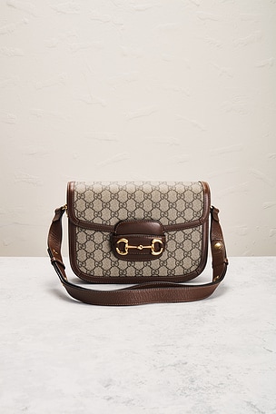 FWRD Renew Gucci Horsebit 1955 Shoulder Bag in Beige