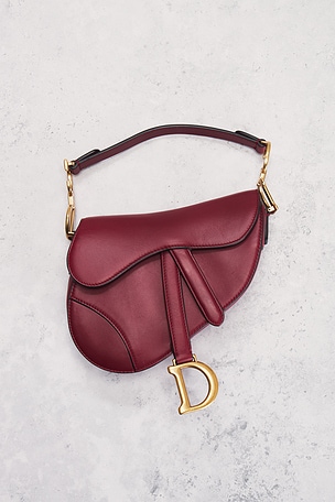 FWRD Renew Dior Saddle Bag in Red