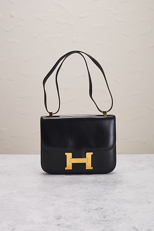 FWRD Renew Hermes 1976 Box Constance 23 Shoulder Bag in Black