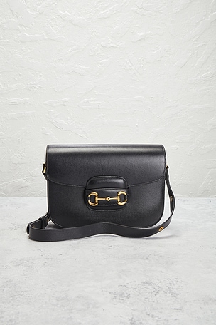 FWRD Renew Gucci Horsebit 1955 Shoulder Bag in Black