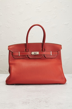 FWRD Renew Hermes Togo Birkin 35 Handbag in Red