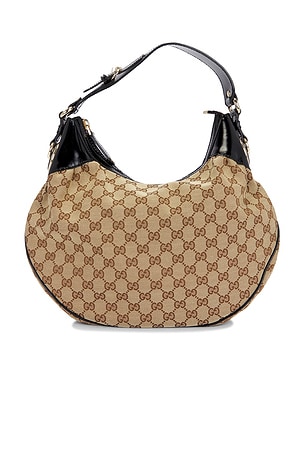 FWRD Renew Gucci GG Canvas Shoulder Bag in Beige