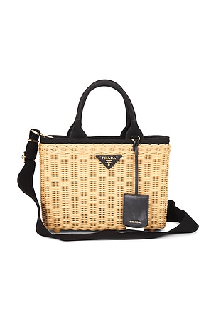 Prada Wicker Basket Handbag FWRD Renew