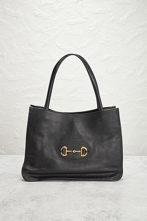 FWRD Renew Gucci Horsebit 1955 Tote Bag in Black